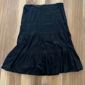 Theory Midi Tiered Skirt Size 8 Black